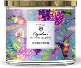 Woodbridge Luxe Bougie parfumée 3 mèches FRUITS EXOTIQUES - cerise amande jasmin bois de santal musc