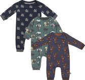 Charlie Choe - 3pack - Boxpakjes - slaappakjes - Navy met draken - Groen met kwalletjes - Blauw met tijgers - Maat 62