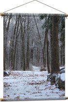 WallClassics - Affiche textile - Forêt d'hiver - 60x80 cm Photo sur textile