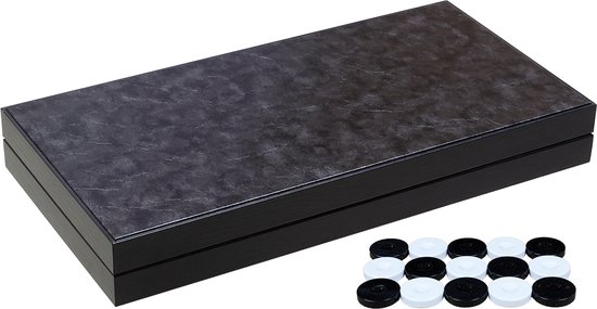 Thumbnail van een extra afbeelding van het spel Klassiek Leren Backgammon - Grote koffer - Turks Tavla - Maat XXL 48cm