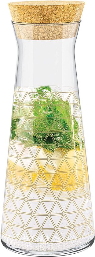 Carafe / bouteille en verre transparent avec bouchon en liège