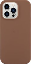 Mobigear Hoesje geschikt voor Apple iPhone 14 Pro Telefoonhoesje Flexibel TPU | Mobigear Colors Backcover | iPhone 14 Pro Case | Back Cover - Bruin