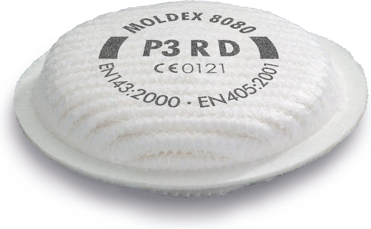 Moldex fijnstoffilter 8080  - P3 R D - 8 stuks inlegvel -