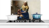 Spatscherm - Melkmeisje - Schilderij - Vermeer - Oude meesters - Keuken - Spatwand - Spatscherm keuken - 60x40 cm - Keuken achterwand