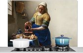 Spatscherm - Melkmeisje - Schilderij - Vermeer - Oude meesters - Keuken - Spatwand - Spatscherm keuken - 120x80 cm - Keuken achterwand