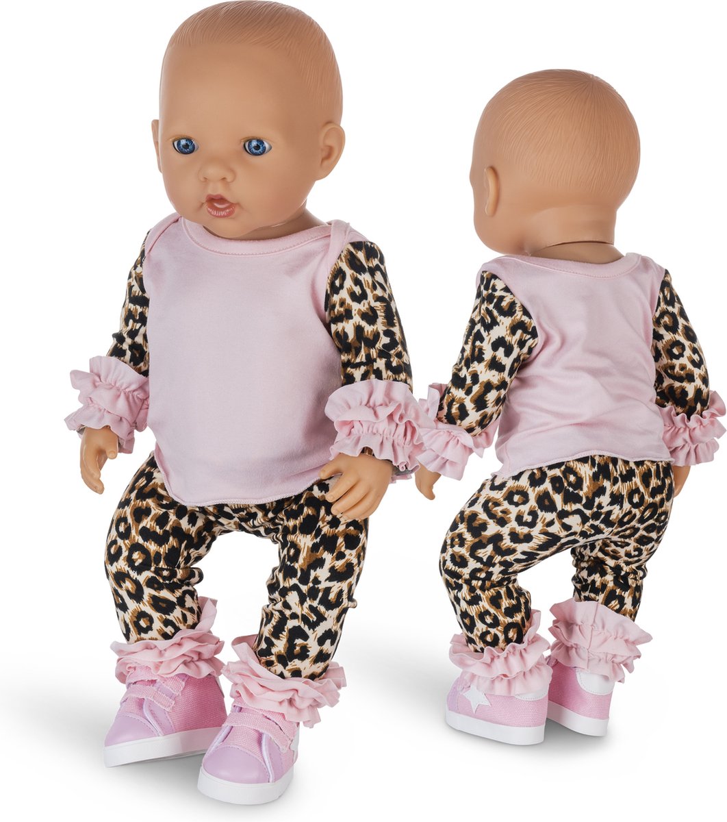 Isa's Friends® - Poppenkleding - Setje 3 outfits - Kleertjes geschikt voor o.a. BABY born - 43 cm - Geschenkverpakking — afbeelding 4