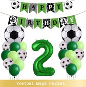 Voetbal Ballonnen - Cijfer Ballon 2 Jaar - Snoes - Megapakket - set van 24 Sport Voetbalfan Voetbal Jongen/Meisje - Sportieve - Voetbal Vrouwen Mannen - Kinderfeestje - Verjaardag - Helium Ballon nummer 2