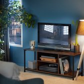 tectake - TV-meubel met 4 open vakken en verstelbare plank - industrieel - lichtbruin - afm. 120 x 40 x 50,5 cm - 404645