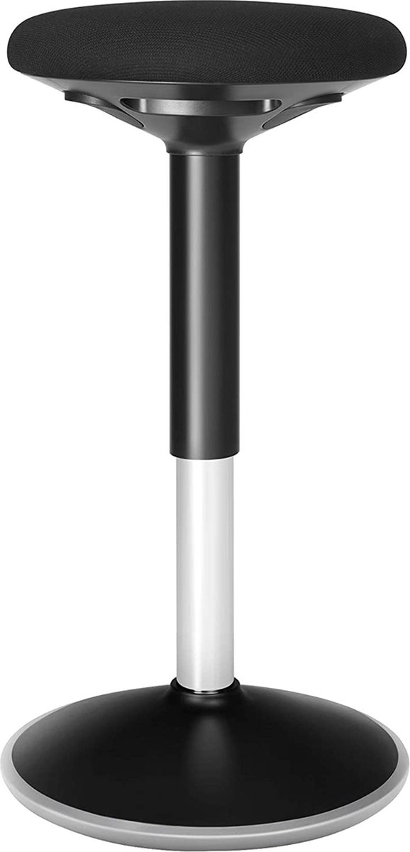 Hoppa! werkkruk, ergonomische werkkruk, zitkruk, 360°-draaistoel, in hoogte verstelbaar 56-81 cm, eenvoudig te monteren, zwart