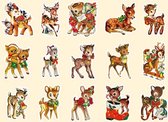 Kerststickers Christmas Party Night - Hertjes - 30 stuks - Deer Sticker - Kerst stickers