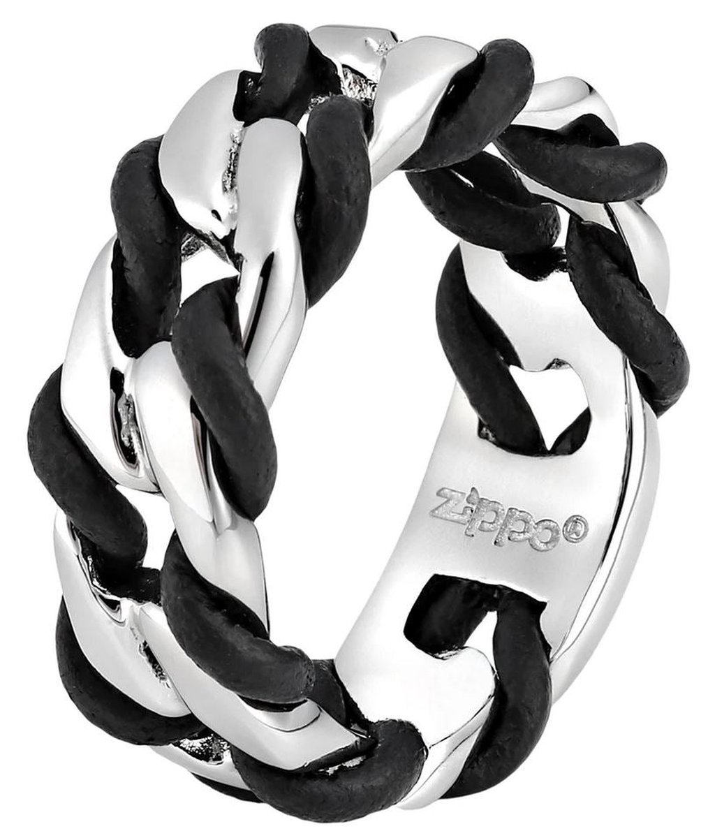 Zippo Steel & Leather Ring
