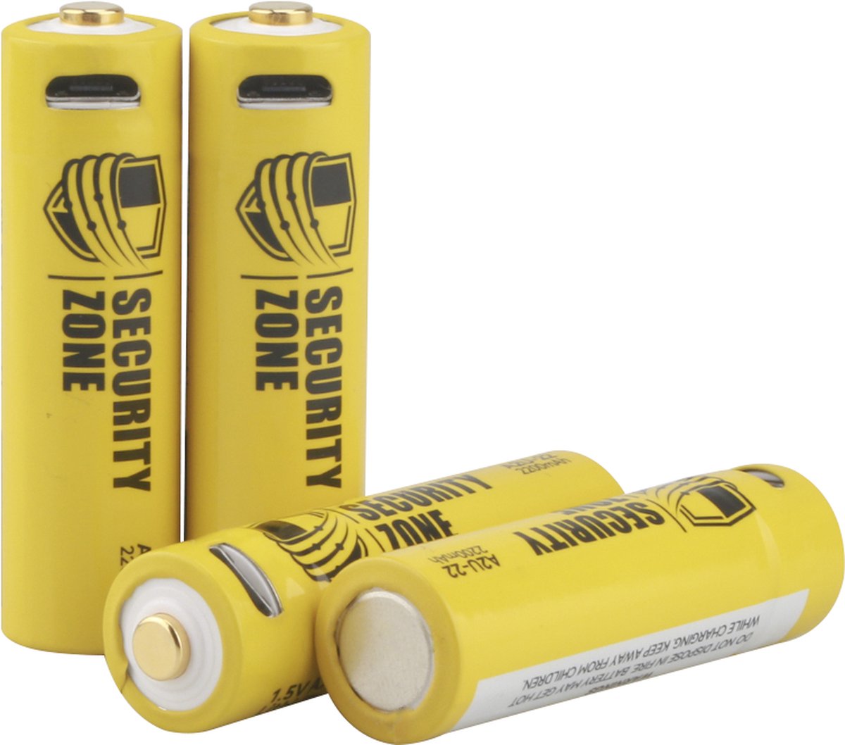 4 STUKS Oplaadbare AA Li-ion batterijen - A2U-22 AA 1.5V - USB Oplaadbare Lithium Ion batterijen - 3400 mWh (1.5V!) Security Zone ®