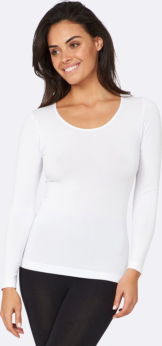 Boody - Bamboe Dames top lange mouw - Wit / S