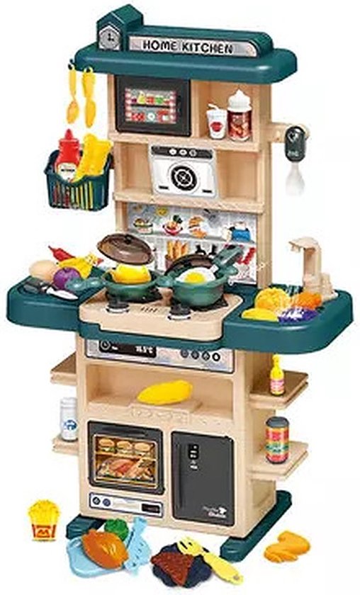 Keuken met 43 delige accessoire set Groen, Speelgoed keuken