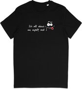 T Shirt Heren - Grappige Print - Korte Mouw - Zwart  - Maat XS