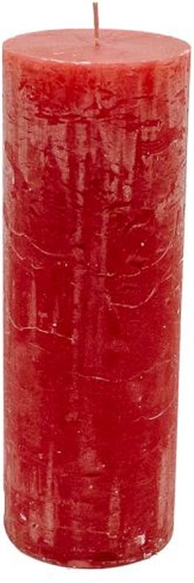 Bougie pilier - Rouge - 7x20cm - paraffine - lot de 2