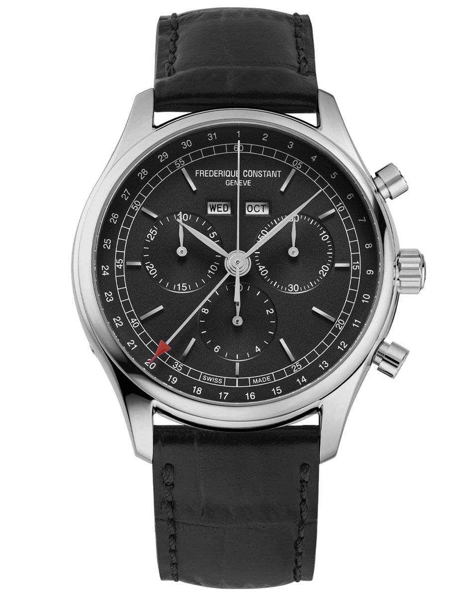 Frédérique Constant Classics FC-296DG5B6 Horloge - Leer - Zwart - Ø 40 mm