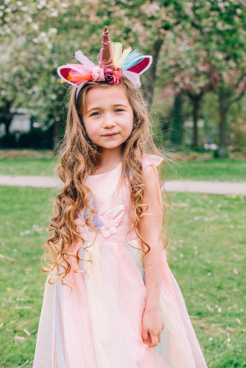 Unicorn - Prinsessenjurk meisje - Fidget toys - Lange handschoenen - Roze jurk - Eenhoorn - Haarband - Het Betere Merk - Verkleedkleren Meisje — afbeelding 2