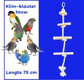Klimtouw vogelspeelgoed - lengte 75 cm - sisaltouw - beukenhout