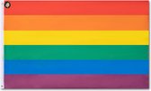 Pride vlag LGBTQIA Regenboog rainbow gay pride vlag 90 x 150 cm trans queer non-binair progressieve lesbian gay homosexual silk printed messing ogen weerbestendig