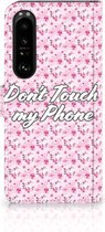 Bookcase Sony Xperia 1 IV Hoesje Flowers Pink DTMP