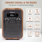 Denver DAB-18 Vintage Style Stereo DAB / DAB+ & FM Radio – Real Wood  Cabinet, Bluetooth, Clock Radio Alarm, AUX IN for Smart Phone / Tablet /  MP3 Player – Mains or Battery - 3wisemonkeys