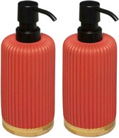 5five Pompes à savon/distributeurs de savon en pierre artificielle - 2x pièces - 270 ml