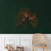 Wanddecoratie |Blad / Leaf | Metal - Wall Art | Muurdecoratie | Woonkamer | Buiten Decor |Bronze| 75x73cm