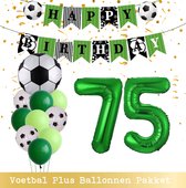 Cijfer Ballon 75 Jaar - Voetbal Ballonnen - Snoes - Pluspakket - set van 12 Sport Voetbalfan Voetbal Jongen/Meisje - Sportieve - Voetbal Vrouwen Mannen - Kinderfeestje - Verjaardag - Helium Ballon nummer 75