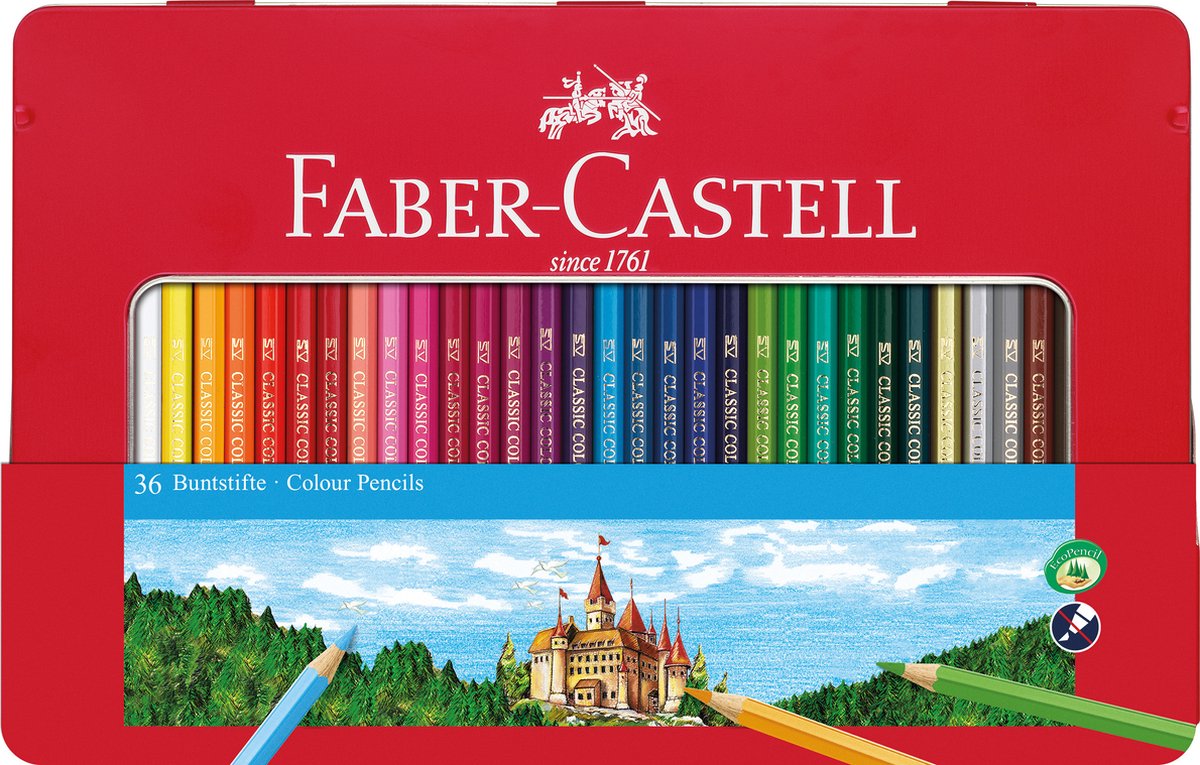Faber-Castell kleurpotloden set - Castle - 36 stuks + A3 Kangaro schetsboek - FC-115886-A — cadeau in Hobby - foto 2