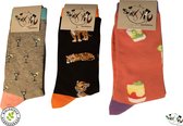 Sockyou box N09 - 3 paar vrolijke bamboe sokken - Maat 35-39 - Cocktail box