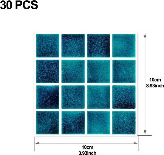 Alwayspon 10 vellen saliegroen 3D vinyl muur tegelstickers transfers, dikkere pel-en-plak zelfklevende waterdichte spatwand, tegelstickers voor keuken, badkamer muur, 10 x 10 inch, 1328