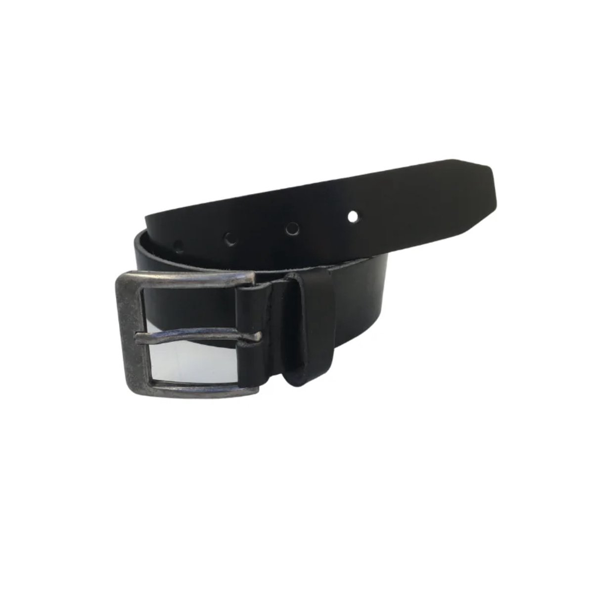 Leren broekriem 4 cm - Leren riem heren/dames - Zwart - Nikkelvrije gesp - Maat 115 - Totale lengte 130 cm - kledingmaat XXL