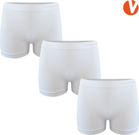 Boxers Femme - Microfibre - Sans Couture et Élastique - Lot de 3 - Wit - Taille XL-3XL | Sous-vêtements femmes