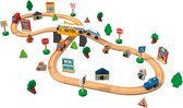 Houten treinbaan - Stad - 57 stuks - Playtive - Treinbaan - Hout - Treinbaanset - Citylife - VI Online Products