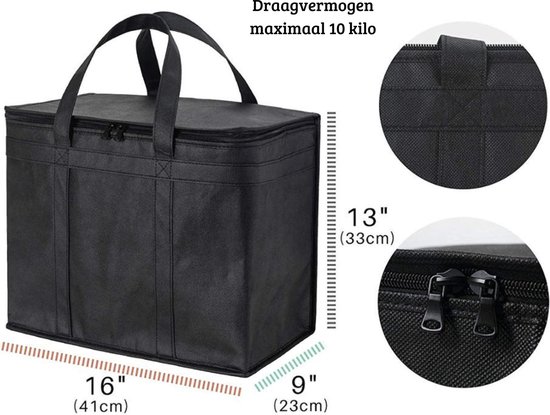 Janse® Koeltassen 2 stuks - Koeltas zwart - Lunchtas zwembad - Koelzak - Eten - Coolerbag - Cooltas - Picknicktas van Janse — afbeelding 3