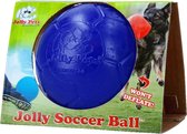 Jolly Pets Jolly Soccer Ball – Hondenspeelgoed – Apporteerspeelgoed– Jollyflex stevig kunststof – Drijvend hondenspeeltje – Ø15cm – Blauw