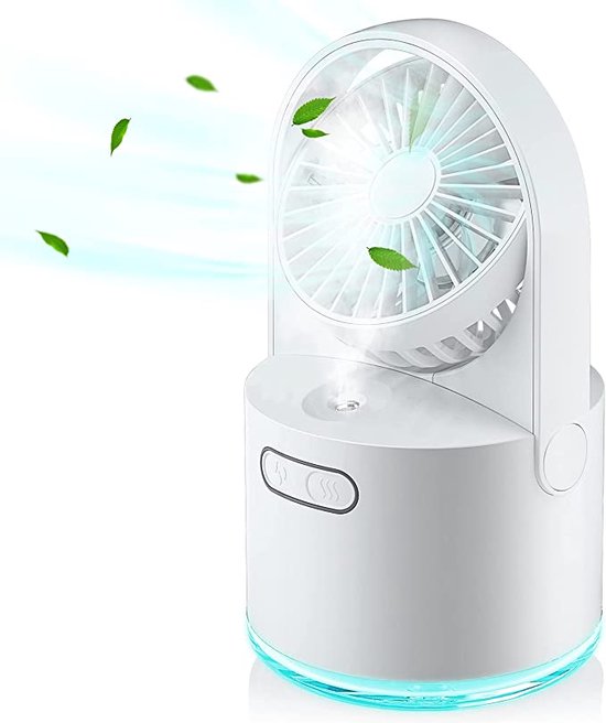 Ventilateur usb, ventilateur de table avec led lumière réglable