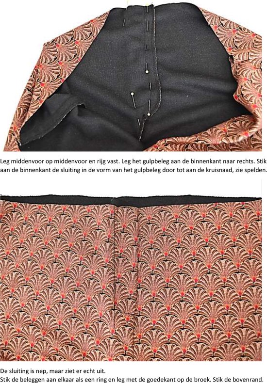 Naaipatroon in Atlas geweven broek bedrukt per stijl Arc, Amerikaanse maten 0-26, broek wijde pijpen - België