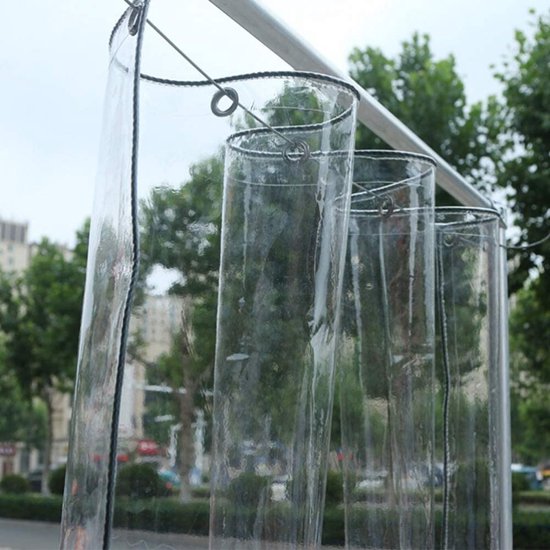 Bâche Transparente 300 x 300 cm, perforée Bâche imperméable, coupe-vent,  résistante aux UV, Couverture
