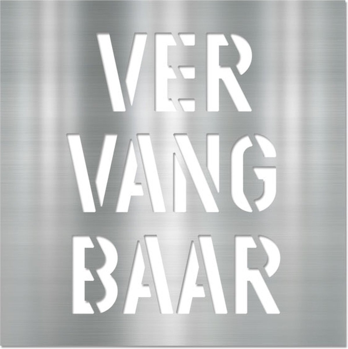 Letterschilderij - Vervangbaar Metal | Woonaccessoire Aluminium paneel met freesletters | 70x70cm | Dibond | Uniek | Modern | Vierkant | Kantoor | Woonkamer | Slaapkamer | Voor binnen en buiten..