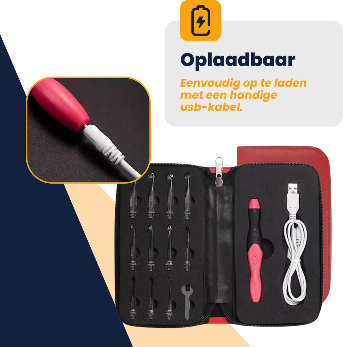 MIRO® Haaknaalden Pen - LED - 11-Delige Set - Haaknaalden Set - Haakpakket Met Haakspullen - Haken Voor Beginners & Gevorderden + incl. Haak Tas/Etui — afbeelding 4