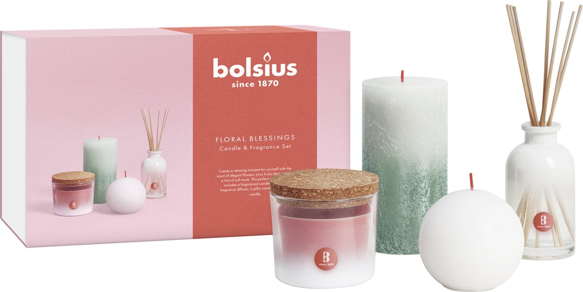 Bolsius - Coffret Bougies et Geur - Coffret cadeau - Bénédictions florales  | bol.com