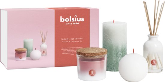 Bolsius - Coffret Bougies et Geur - Coffret cadeau - Bénédictions florales