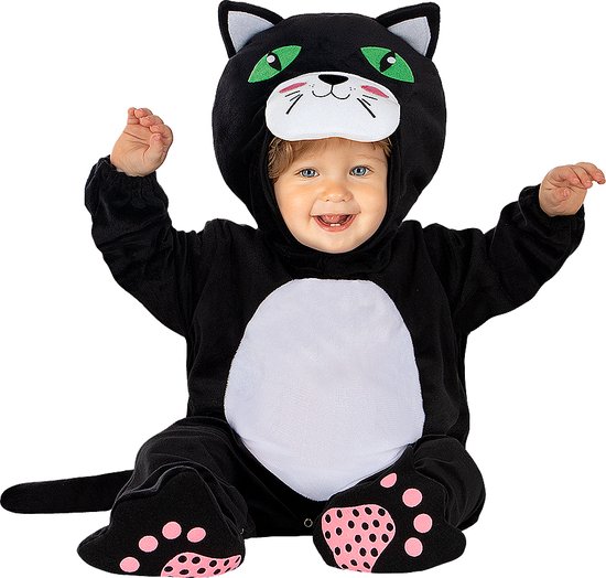 FUNIDELIA Kattenkostuum voor baby - Maat: - Zwart