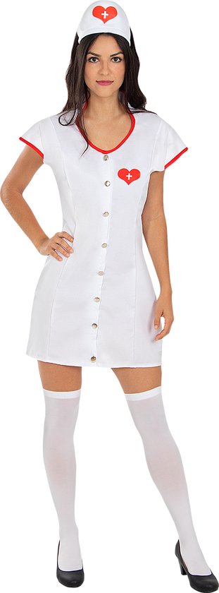 FUNIDELIA Sexy Verpleegsterskostuum Voor voor vrouwen - Maat: L - XL - Wit
