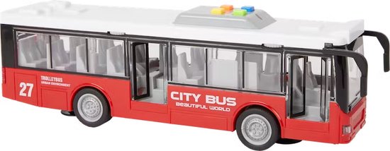 Jouets bus de ville avec son rouge 28cm - Car Bus Enfants Noël Sinterklaas  Gift