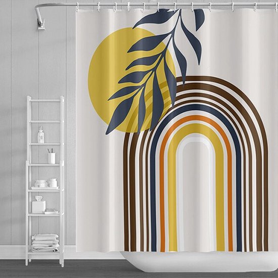 Douchegordijn Jan 180x180 cm met ringen