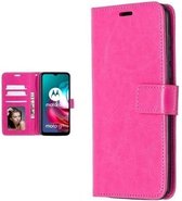 Motorola Moto G30 Hoesje Met Pasjeshouder Bookcase Roze