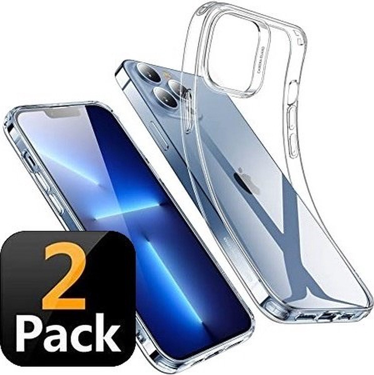 iPhone 13 Pro Hoesje Siliconen TPU Transparant 2x